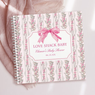 Libro de visitas de Baby Shower de Pink Bow Love S