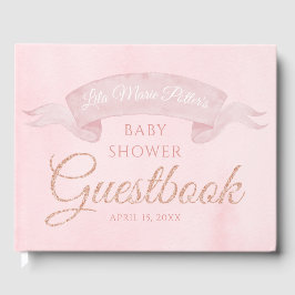 Libro de visitas de Baby Shower de Rosa de Peony R