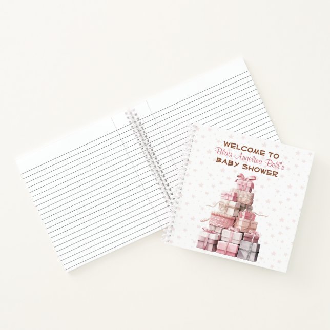 Libro de visitas de Baby Shower rosa chica (Interior)