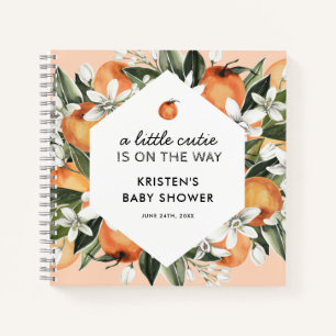 Libro de visitas de Baby Shower sobre temas naranj