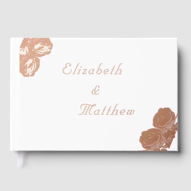 Libro de visitas de Bodas católicos Rosas finos Re (Anverso)