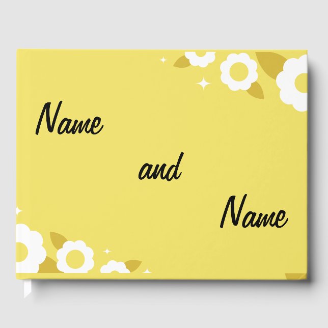 libro de visitas de bodas de flores (Anverso)