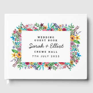 Libro de visitas de Bodas de flores de colores