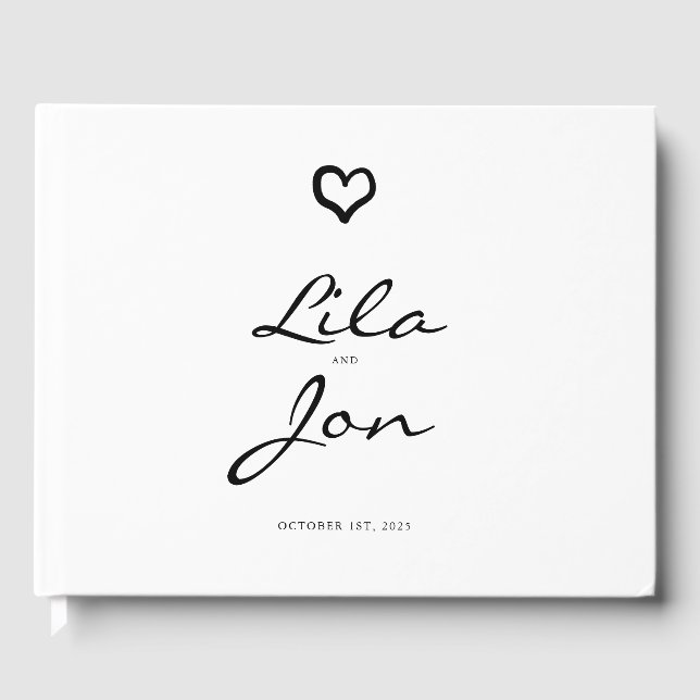 Libro de visitas de Bodas personalizado del corazó (Anverso)