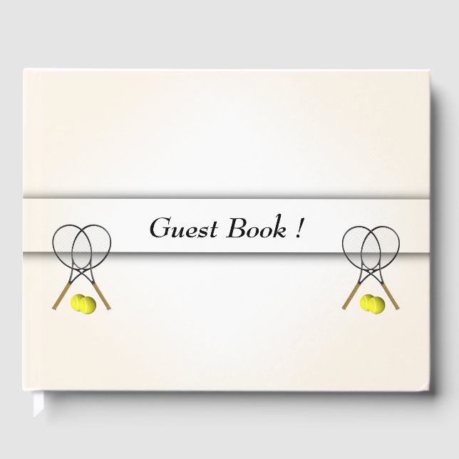 Libro de visitas de columna con diseño de tenis y  (Anverso)