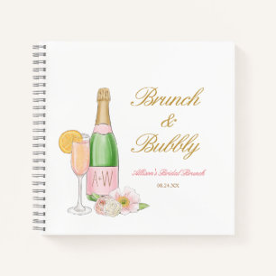 Libro de visitas de desayuno de boda con champán b