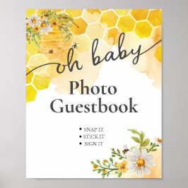 Libro de visitas de ducha con foto de abeja de mie