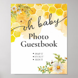 Libro de visitas de ducha con foto de abeja de mie