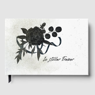 Libro De Visitas DE | Edles Trauer Kondolenzbuch - Schwarze Rose