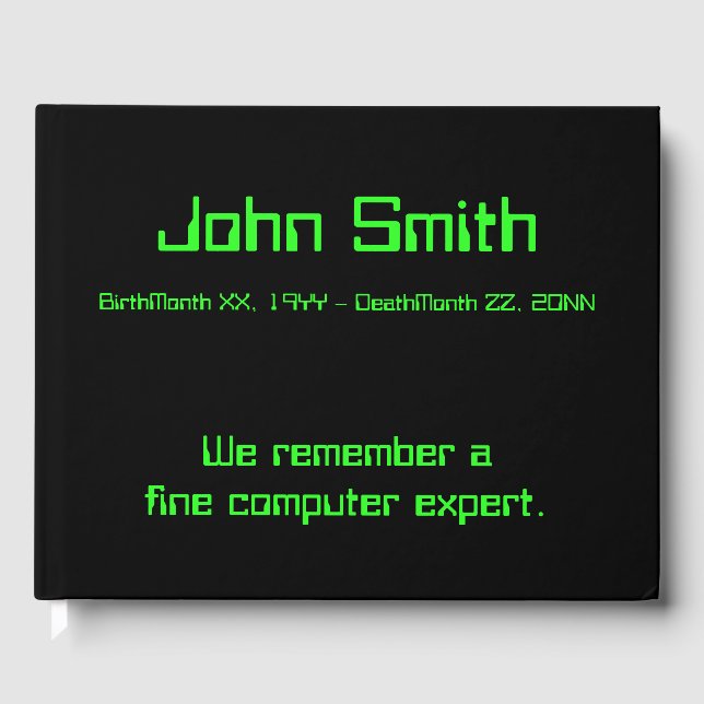 Libro de visitas de expertos en informática (Anverso)