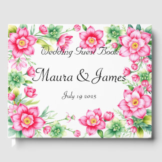 Libro de visitas de flor rosa