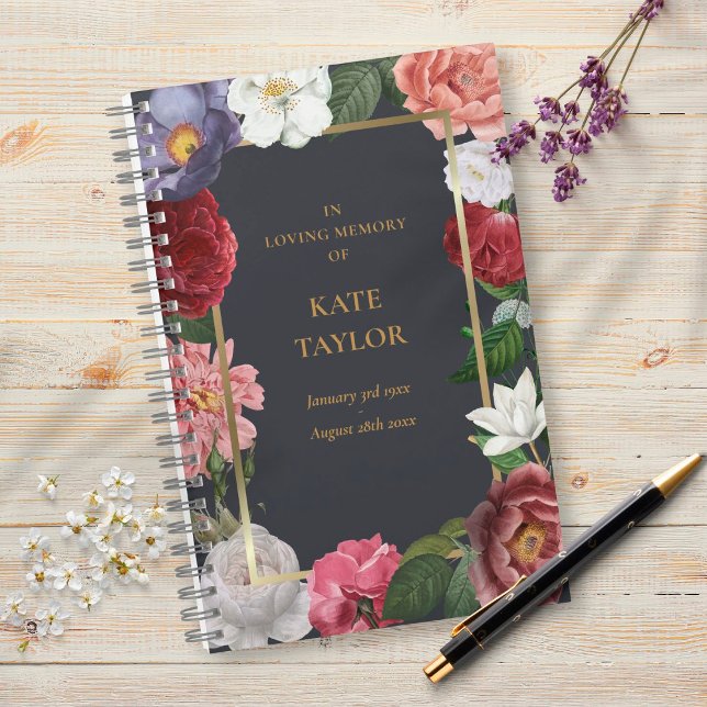 Libro de visitas de funeral de rosas florales en m (Subido por el creador)