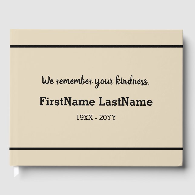 Libro de visitas de funerales doloroso y personali (Anverso)