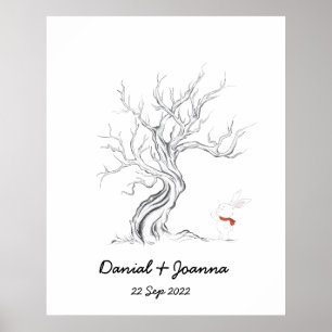 Libro de visitas de huellas dactilares árbol de hu