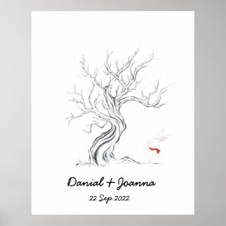 Libro de visitas de huellas dactilares árbol de hu