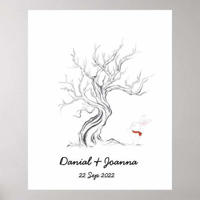 Libro de visitas de huellas dactilares árbol de hu (Frente)