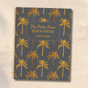 Libro de visitas de la casa de playa con palmeras 