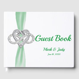 Libro de visitas de la cinta verde Infinity Heart