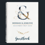 Libro de visitas de la Marina y el Oro<br><div class="desc">Un recuerdo perfecto para el mejor día de tu vida. Un cuaderno para recoger todas las firmas y deseos de sus invitados. Este cuaderno presenta un elegante ampersand para coincidir con "The Navy and Gold Ampersand Collection", pero también es ideal para todas las bodas con elegancia en oro y marina....</div>