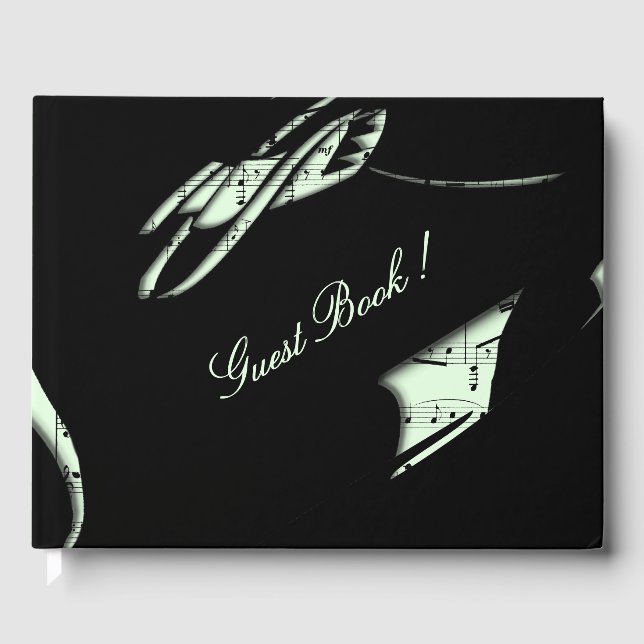 Libro de visitas de música abstracta menta (Anverso)