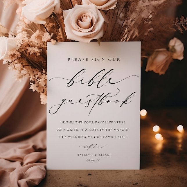 Libro de visitas de nuestro Boda de la Biblia Rótu (Bible Guestbook Sign Ellesmere )