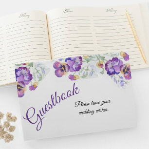 Libro de visitas de pensamientos botánicos morados