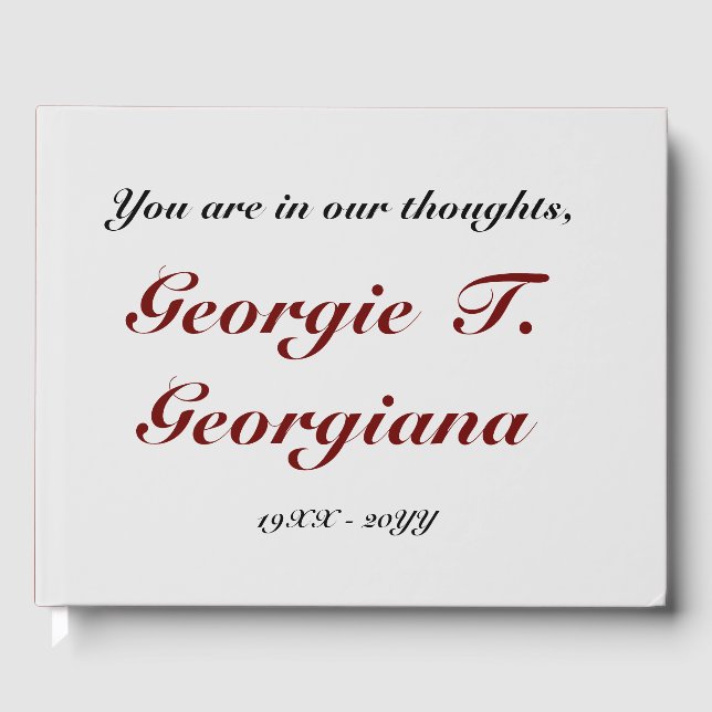 Libro de visitas de Recuerdos lúgubres y elegantes (Anverso)