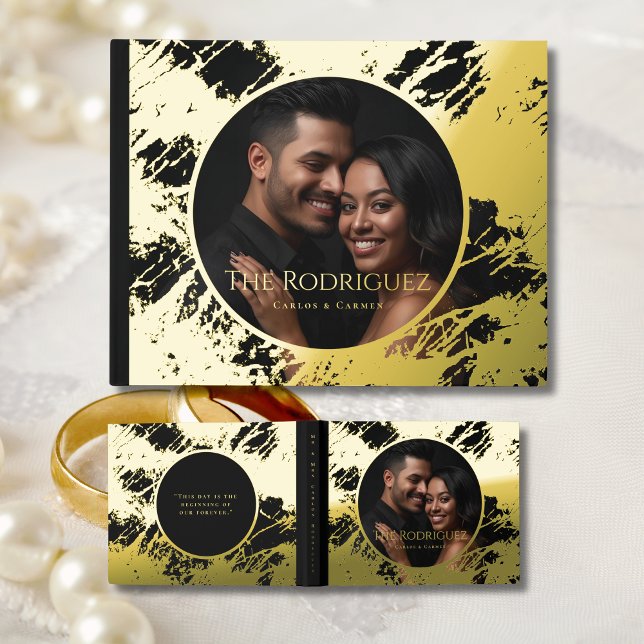 Libro de visitas de Relieve metalizado dorado negr (Subido por el creador)