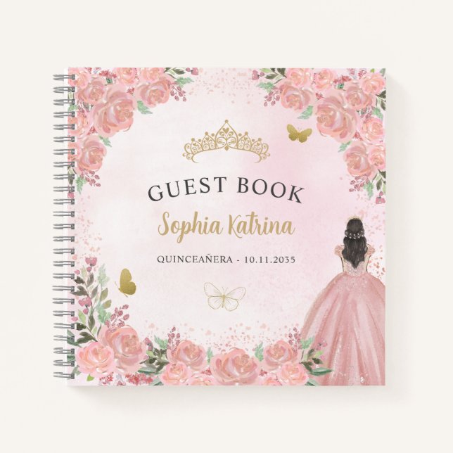 Libro de visitas de Rubor Pink Quinceanera (Anverso)