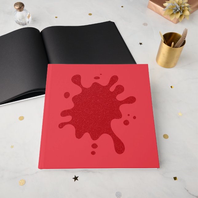 Libro de visitas de salpicaduras de tinta roja de  (Anverso Abierto)