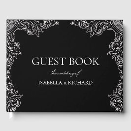 Libro De Visitas Deco moderno | Elegante Boda blanco y negro