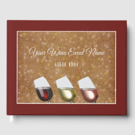 Libro De Visitas Degustación de vino con copas de vino, oro estrell