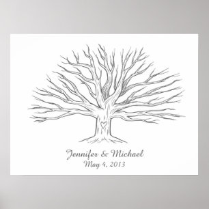 Libro de visitas del árbol de huellas dactilares a