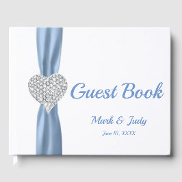 Libro de visitas del Boda Blue Diamond Heart
