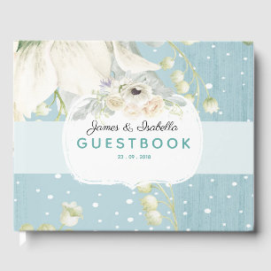 Libro de visitas del Boda Blue Vintage Florals