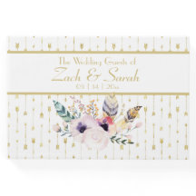 Libro de visitas del Boda bonito Boho Bouquet & Ar