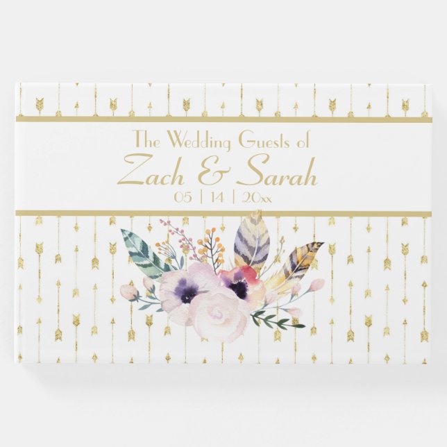 Libro de visitas del Boda bonito Boho Bouquet & Ar (Anverso)