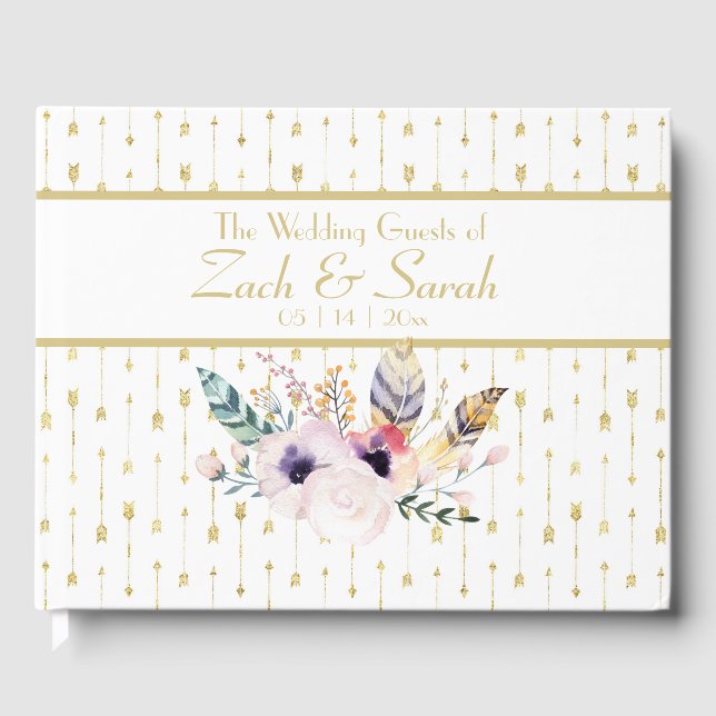 Libro de visitas del Boda bonito Boho Bouquet & Ar (Anverso)