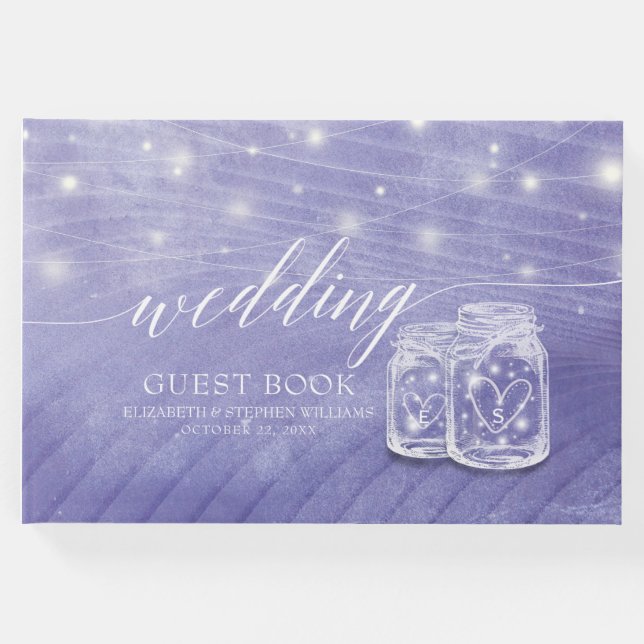 Libro de visitas del Boda Couple Mason Jars String (Anverso)