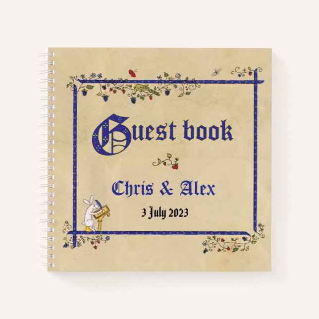 Libro de visitas del boda de animales medievales (Anverso)