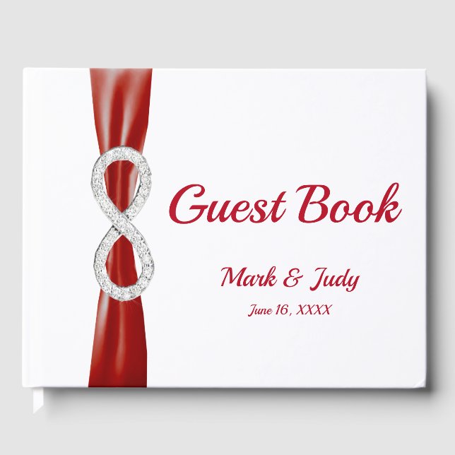 Libro de visitas del Boda de Cinta Roja Infinity D (Anverso)