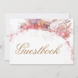Libro de visitas del Boda de flores rosadas de pri