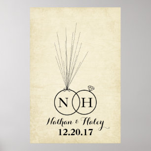 Libro de visitas del Boda de huella digital de glo