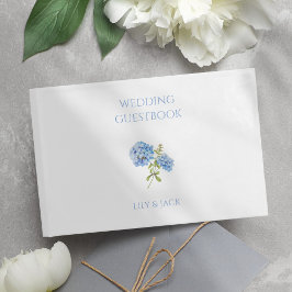 Libro de visitas del Boda de Hydrangea floral azul