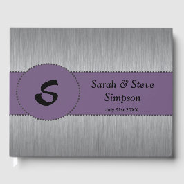 Libro de visitas del Boda de Monogramas Plata y Pú