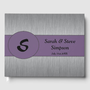 Libro de visitas del Boda de Monogramas Plata y Pú