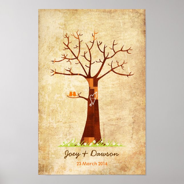 Libro de visitas del Boda del árbol de huellas dac (Frente)