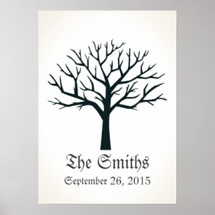 Libro de visitas del Boda del árbol de huellas dac