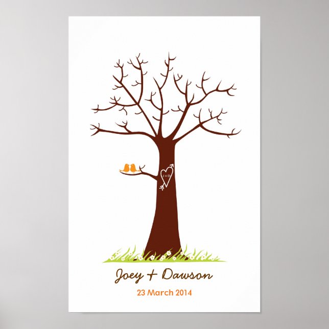 Libro de visitas del Boda del árbol de huellas dac (Frente)