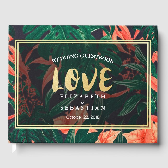 Libro de visitas del Boda del marco dorado de la p (Anverso)